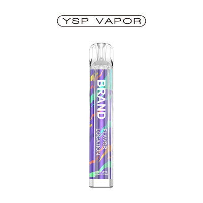 600puffs 2ml Liquid Cyrstal Clear E-Cigarette Battery 400mAh Disposable TPD