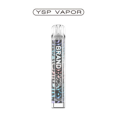 600puffs 2ml Liquid Cyrstal Clear E-Cigarette Battery 400mAh Disposable TPD